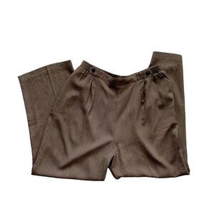 Norton McNaughton Gorpcore Tan Black Slacks Herringbone Wide Leg SZ 14P